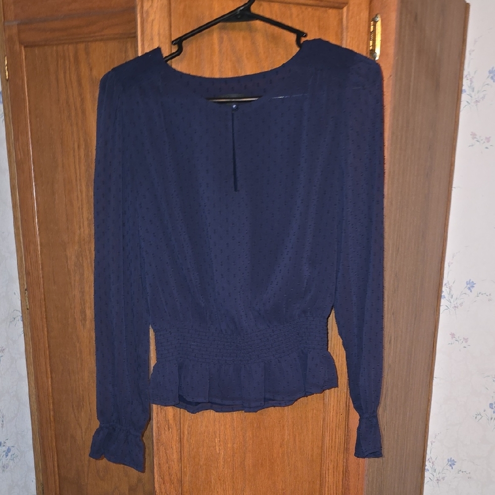 Ann Taylor Navy Blue Blouse